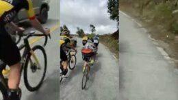 Colombian 12 year old junior rider sits in with Rigoberto Urán, Tom Dumoulin, Laurens ten Dam