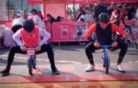 Alberto Contador Dropping Andy Schleck on a Child’s Balance Bike